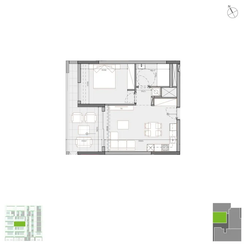Rosa Dei Venti, Block #A, № 302, ID: 18705