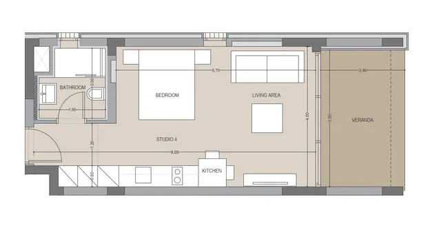 Block Apartments · Nr. K102 — Studio