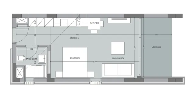 Block Apartments · Nr. K204 — Studio