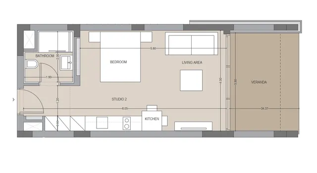 Block Apartments · Nr. K103 — Studio