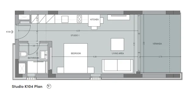 Block Apartments · Nr. K104 — Studio